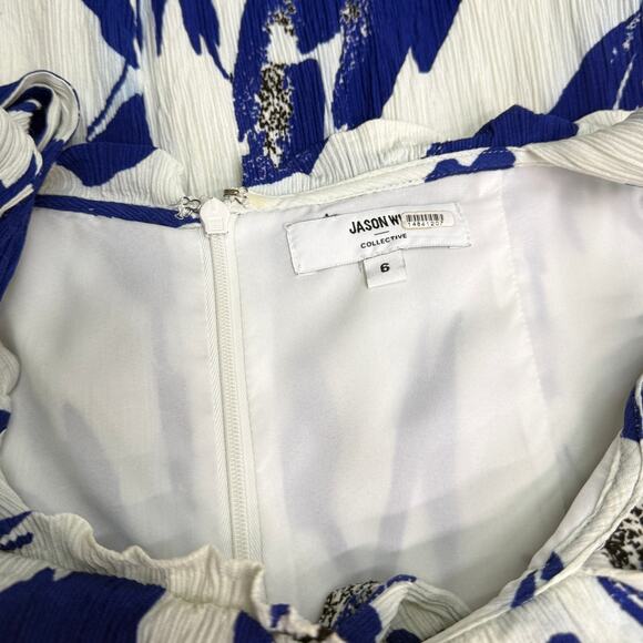 Jason Wu Collective Blue Floral Tie Strap Dress size 6 - Picture 5 of 11